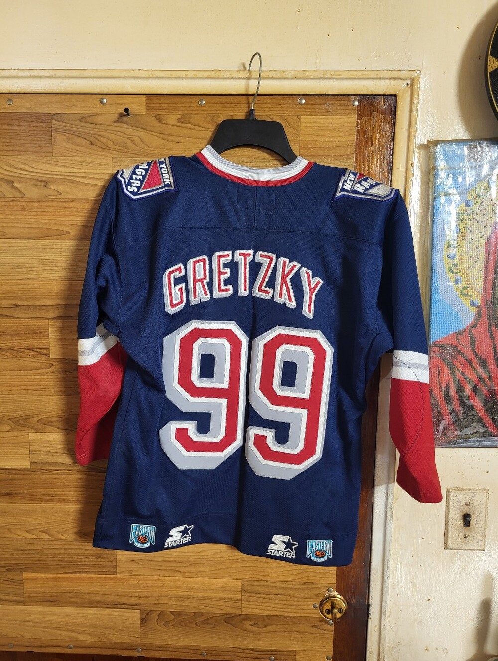 Wayne Gretzky New York Rangers Blue Lady Liberty Starter Hockey Jersey size S/M